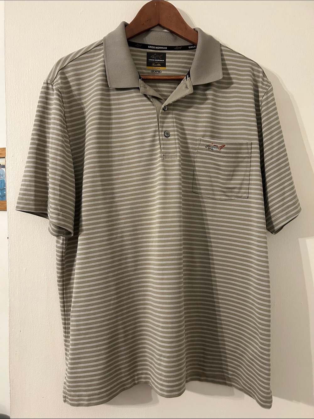 Greg Norman Collection Men’s Short Sleeve Striped Golf Polo